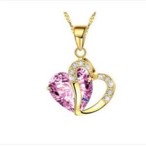 Pink crystal rhinestone necklace